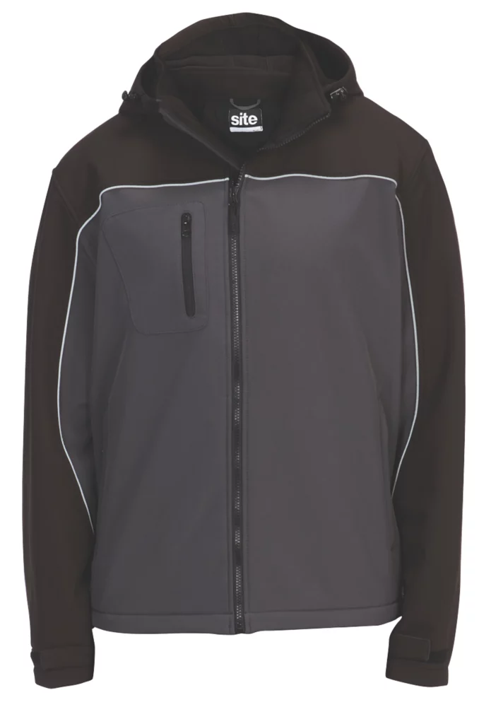 Veste Softshell Imperméable Site Kardal Noir / Gris Taille L, Tour De Poitrine 51" 1 Veste Softshell Imperméable Site Kardal Noir / Gris Taille L, Tour De Poitrine 51"