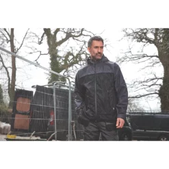 Blouson Imperméable Site Ninebark Gris / Noir Taille L, Tour De Poitrine 40" -Vêtement De Travail Soldes ae235 1480