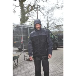 Blouson Imperméable Site Ninebark Gris / Noir Taille L, Tour De Poitrine 40" -Vêtement De Travail Soldes ae235 1481