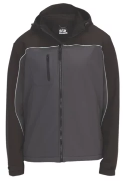 Veste Softshell Imperméable Site Kardal Noir / Gris Taille XL, Tour De Poitrine 54"
