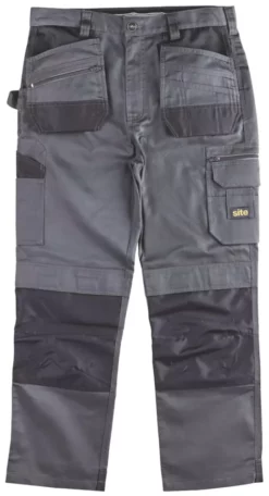 Pantalon De Travail Site Jackal Gris / Noir, Tour De Taille 40" Et Longueur De Jambe 34"