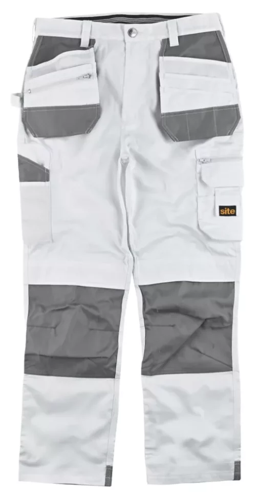 Pantalon De Travail Site Jackal Blanc / Gris, Tour De Taille 32" Et Longueur De Jambe 32" -Vêtement De Travail Soldes ae235 2101